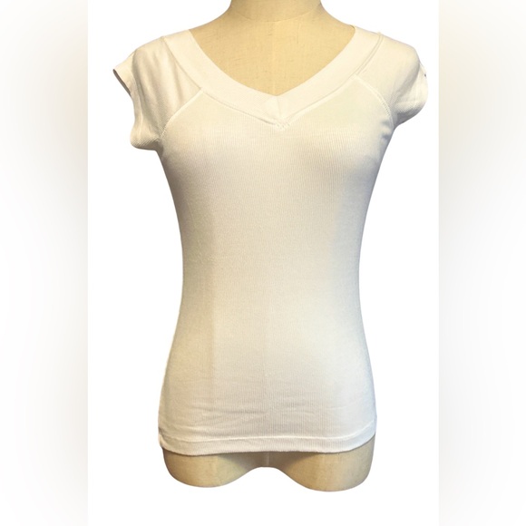 Urban Outfitters BDG Shannen V-Neck Top White - Picture 7 of 10
